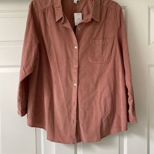 J.Jill Baby Corduroy Blouse in Chai Latte NWT 2X